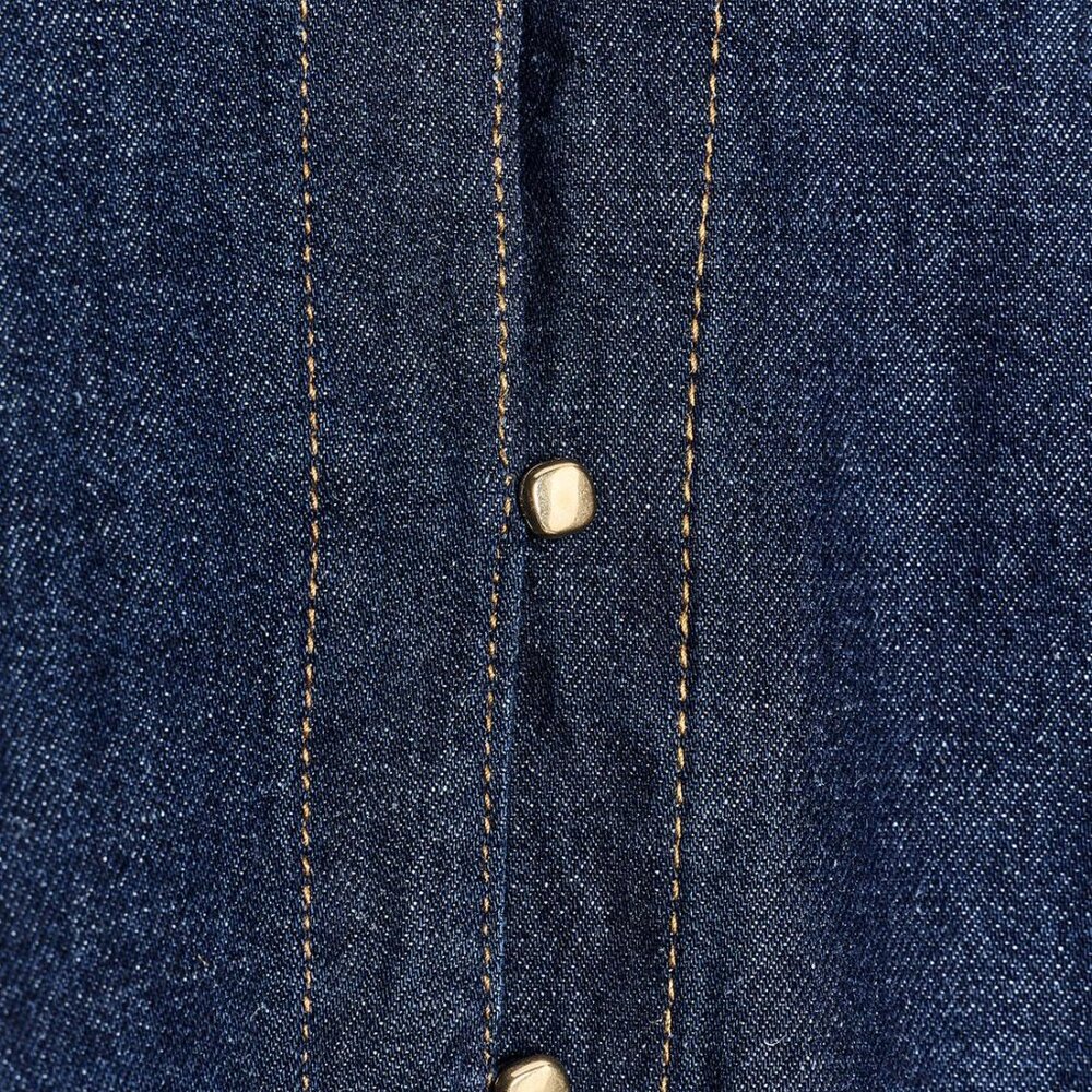 Zara DENIM EFFECT BUTTON-UP SHIRT SMALL NWT - Picture 3 of 6